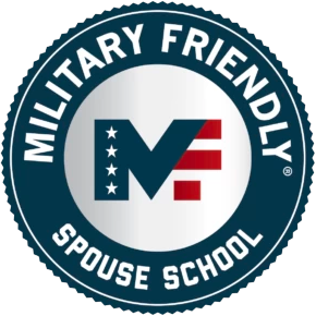 badge indicating military friendly spouse school