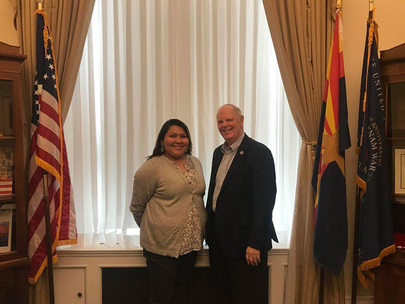 Erla Sagg, Communications Officer for the Navajo Nation’s Washington D.C. Office, with Congressman Tom O'Halleran of Arizona