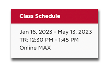 class schedule example